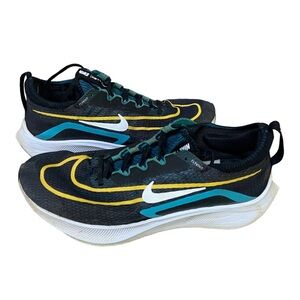 Nike Zoom Fly 4 Men’s Running Shoes FlyKnit Size 10.5 Black Blue Gold White